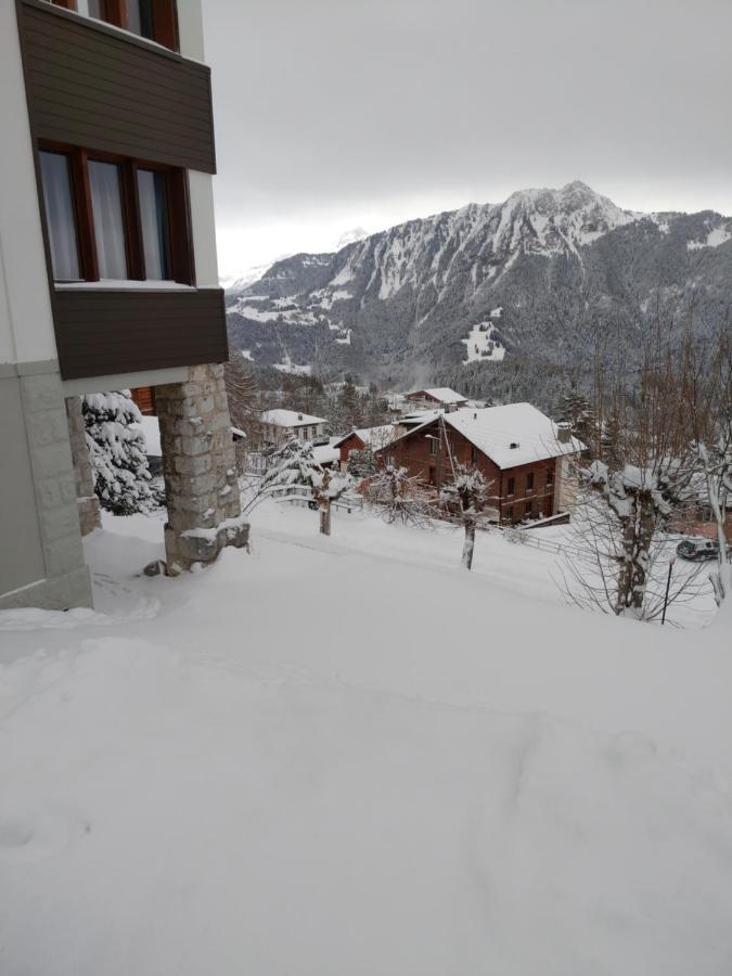 Studio au calme, vue imprenable sur la vallée Leysin Exterior foto